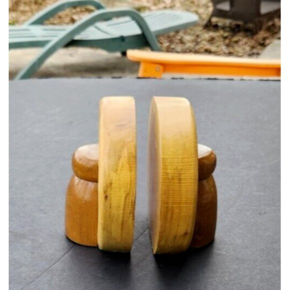 Oregon Myrtle Wood Bookends Mid-Century Modern MCM Shearer Sculpture Art - Picture 4 of 11